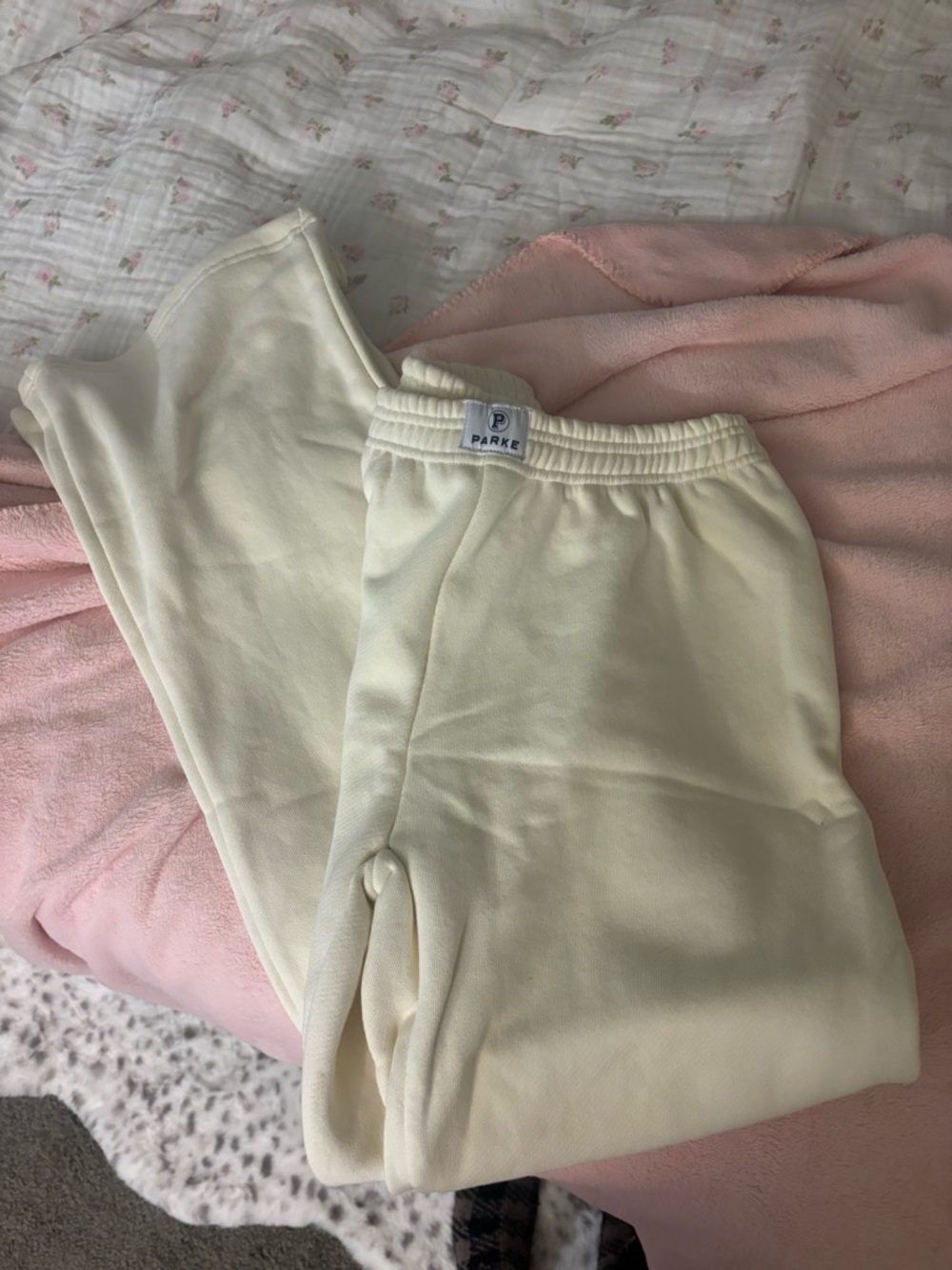Parke Cream Boxer Sweatpants Women's Size Small